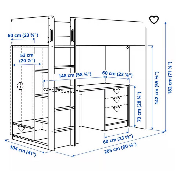 Pat ikea etajat (fara birou si scaun).