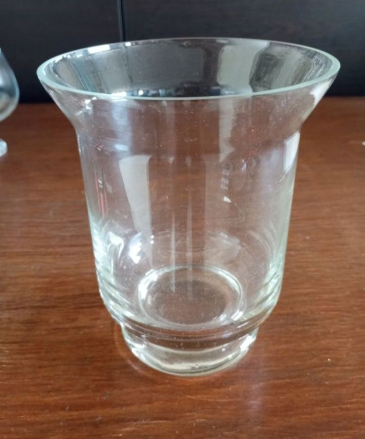 Стъклена ваза, прозрачна, вис.15.5см