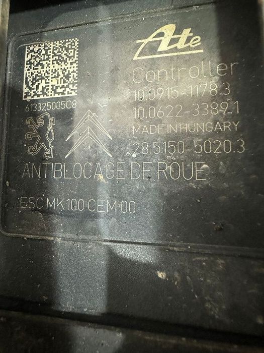 Abs peugeot 208 1.4 diesel 2013-2021 cod: 9806881780 esc mk100 cem00