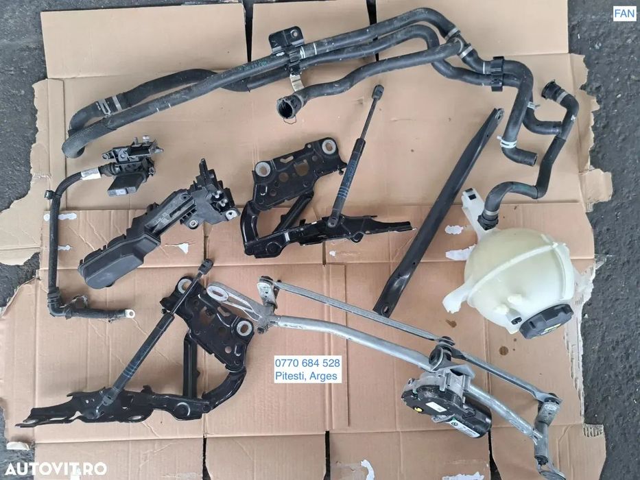 Ansamblu motoras stergatoare amortizor balama capota punte borna plus vas expansiune furtun lichid racire originale bmw G30 G11 G12 G14