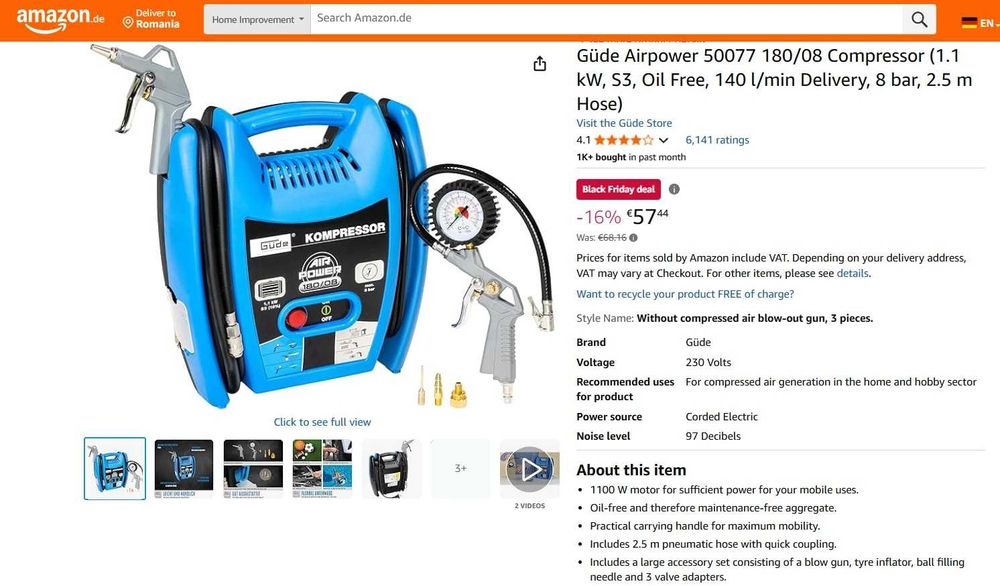 Compresor Güde Airpower 50077 180/08