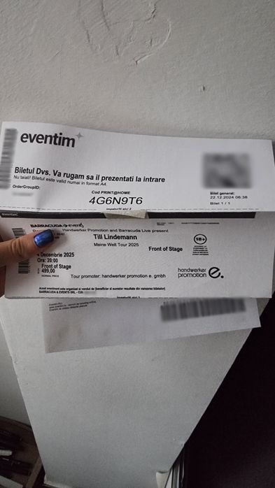 Bilet concert Till Lindemann Bucuresti 4 decembrie