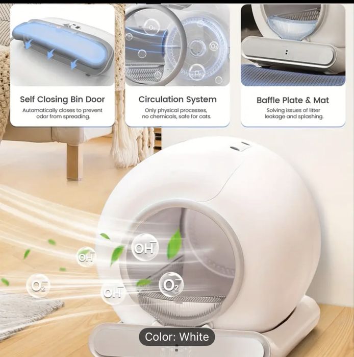 Самопочистваща се електронна тоалетна за котки