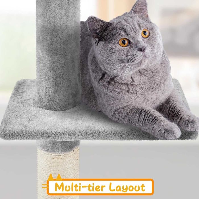 Ansamblu pisici cu sisal, reglabil până la tavan |S 592974 Light Gray