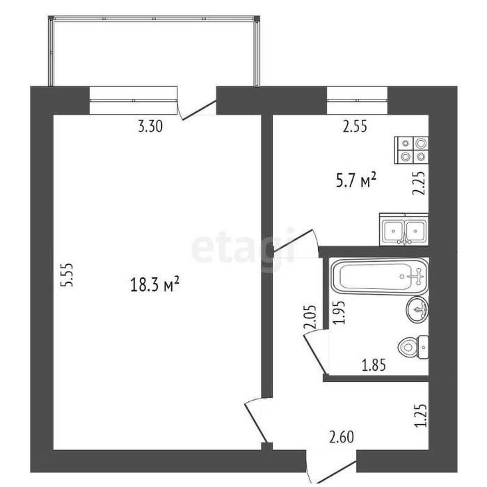 Продам 1-комнатную квартиру, 20 мкр