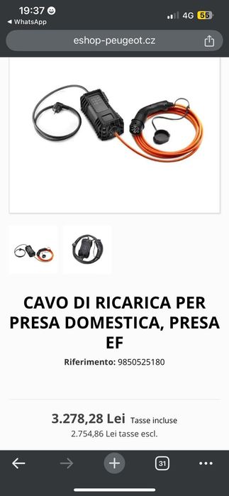 Incarcator nou auto electric pentru casa 10A 2,3 kw type 2 original