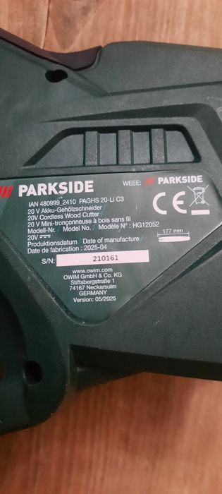 Акумулаторна резачка Parkside PAGHS 20-LI C3 за части