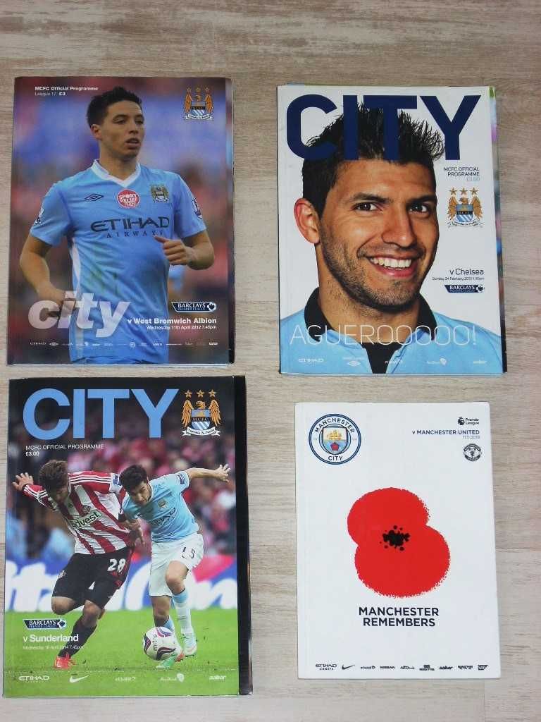 Манчестър Сити оригинални английски футболни програми 2012, 2013, 2018