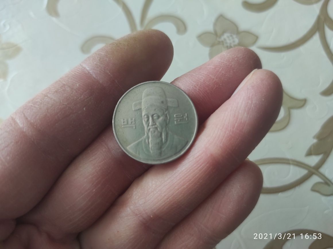 Монета 100 вон корейская KRW