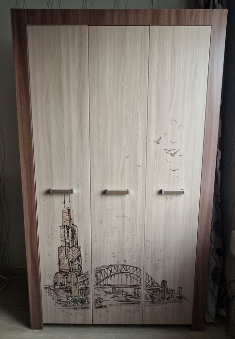 Шкаф плательный и письменный стол с полками