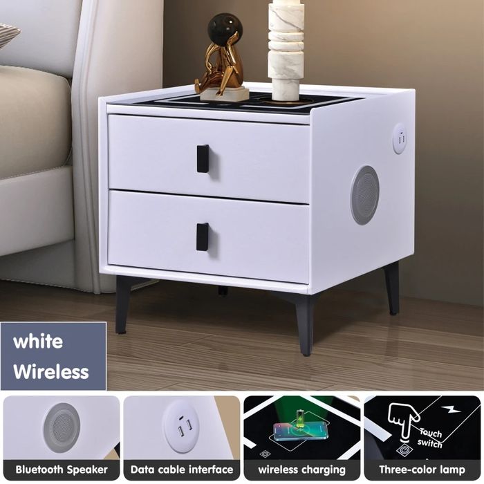 Smart нощно шкафче бяло НОВО