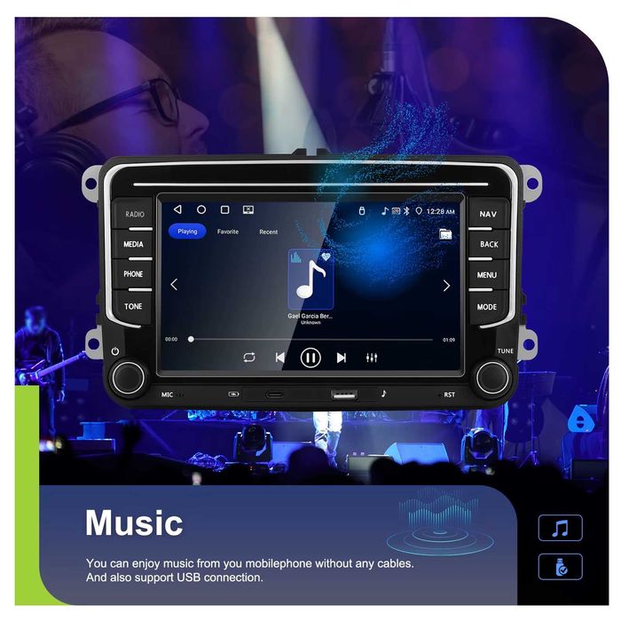 Navigatie Android 2GB RAM+64GB VW GOLF 5 6 PASSAT B6 CC Jetta Skoda