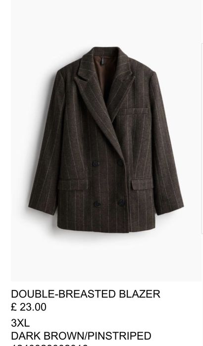 Женский Пиджак H&m XXXL