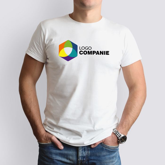 Tricou alb personalziat cu poza/logo