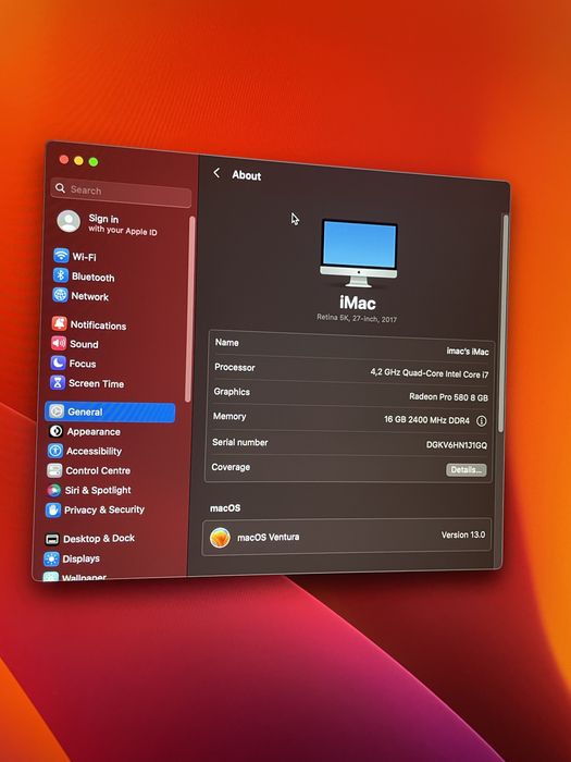 iMac Retina, 27 inch, 2017