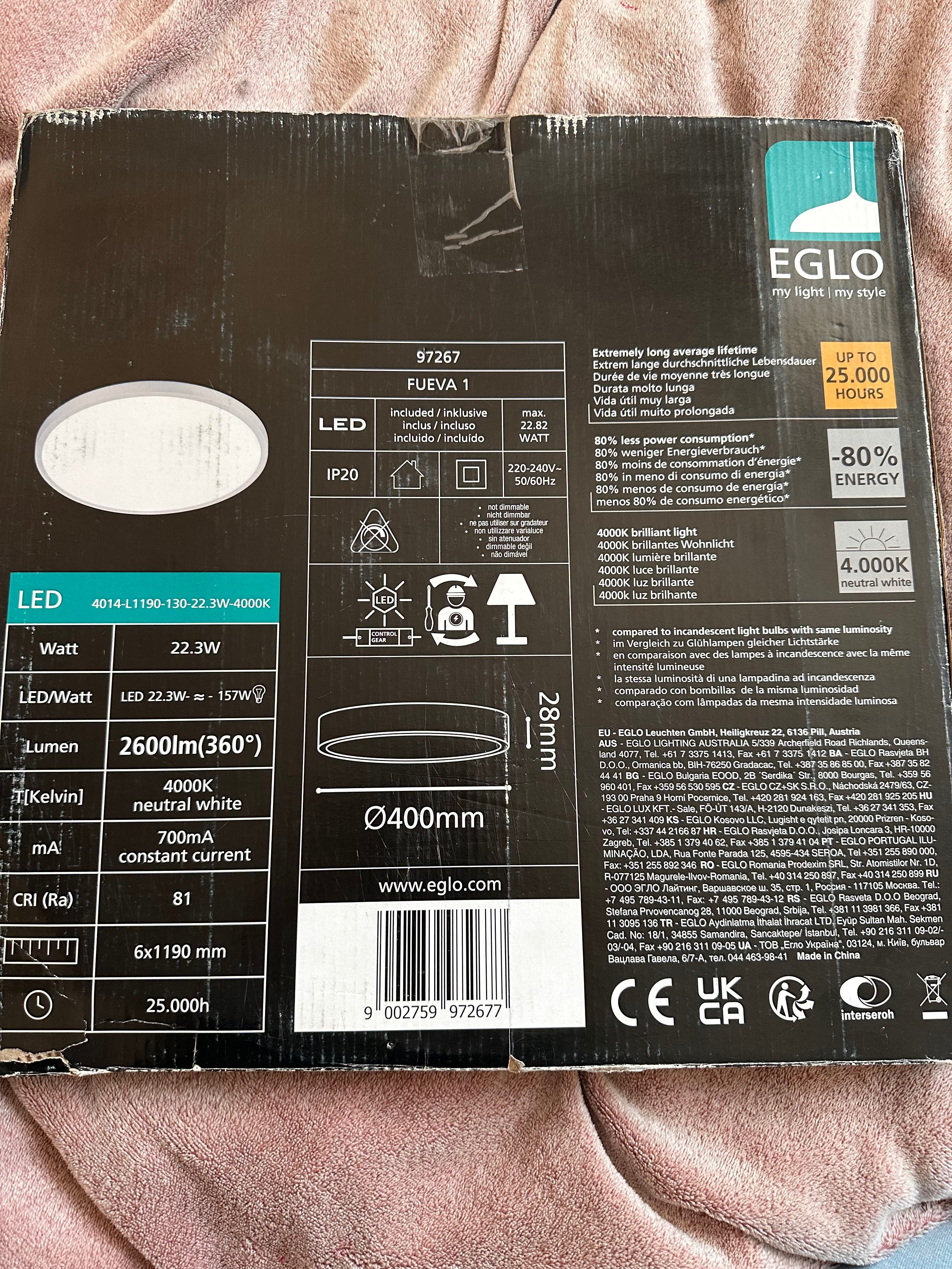 Led лампа,плафон Eglo