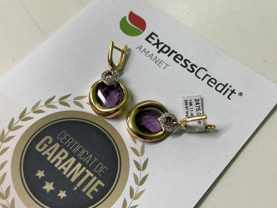 Cercei aur 14K 11.48g (B.57741*12-Iulius Mall) Garantie 2 ani