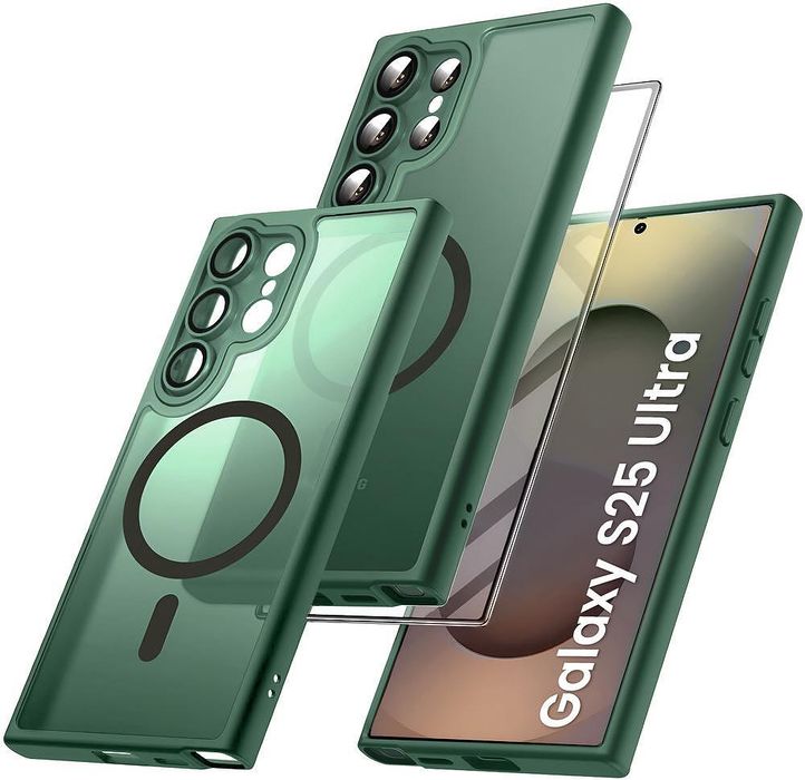 Матов magsafe кейс за samsung galaxy s25 ultra - зелен