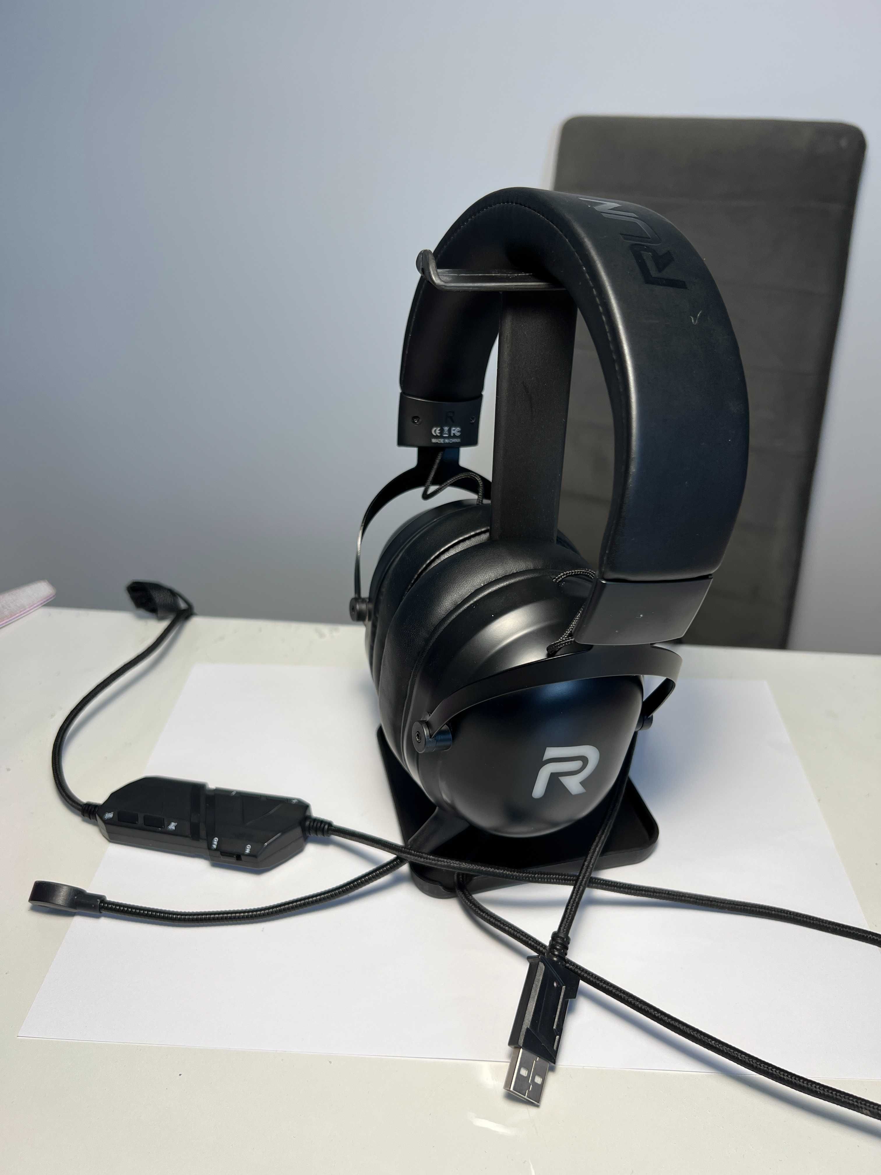 Casti gaming profesionale Runmus X11 USB, microfon detasabil, RGB