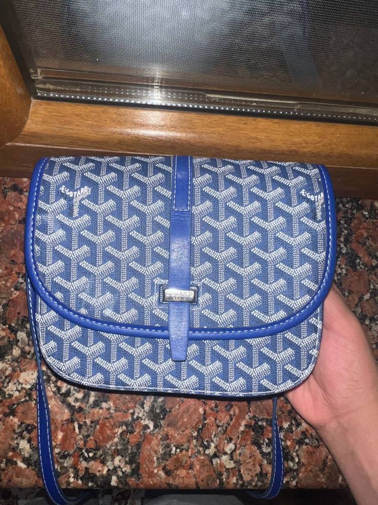 Синяя сумка GOYARD барсетка