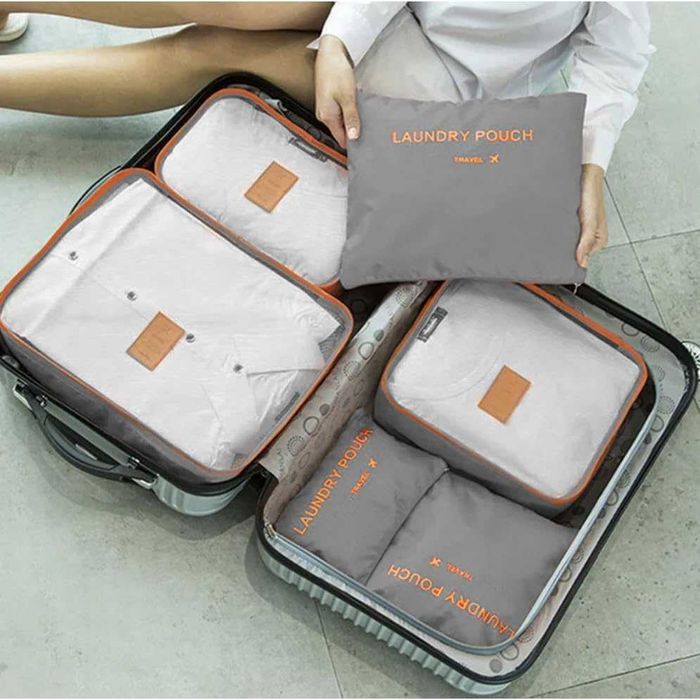 Set organizator bagaj calatorie 6 piese haine incaltaminte accesorii