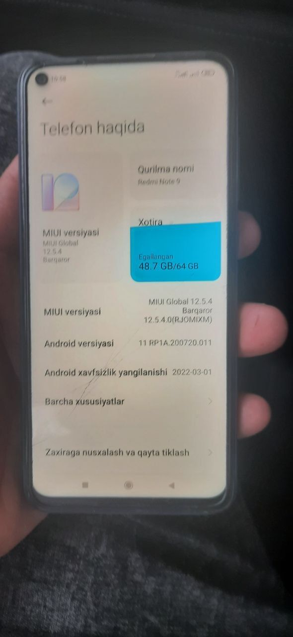 Redmi note 9 Smartfon