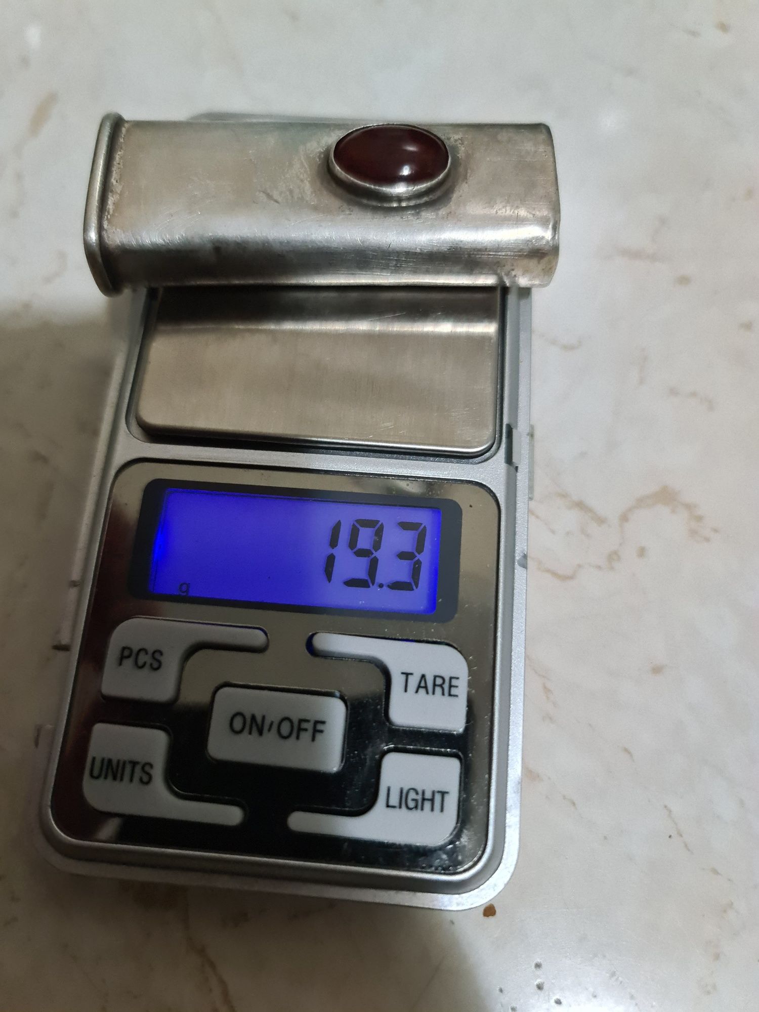 Superba carcasa etui bricheta argint 950 piatra carneol stare buna
