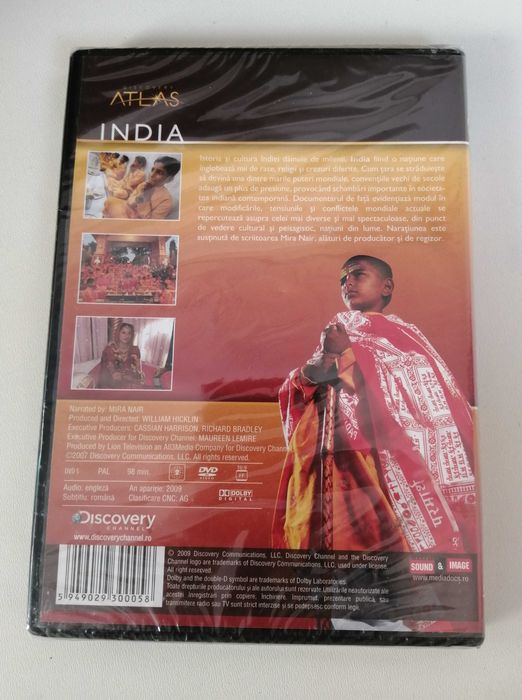 DVD INDIA Atlas Discovery Channel 2009 durata 98 min documentar tipla