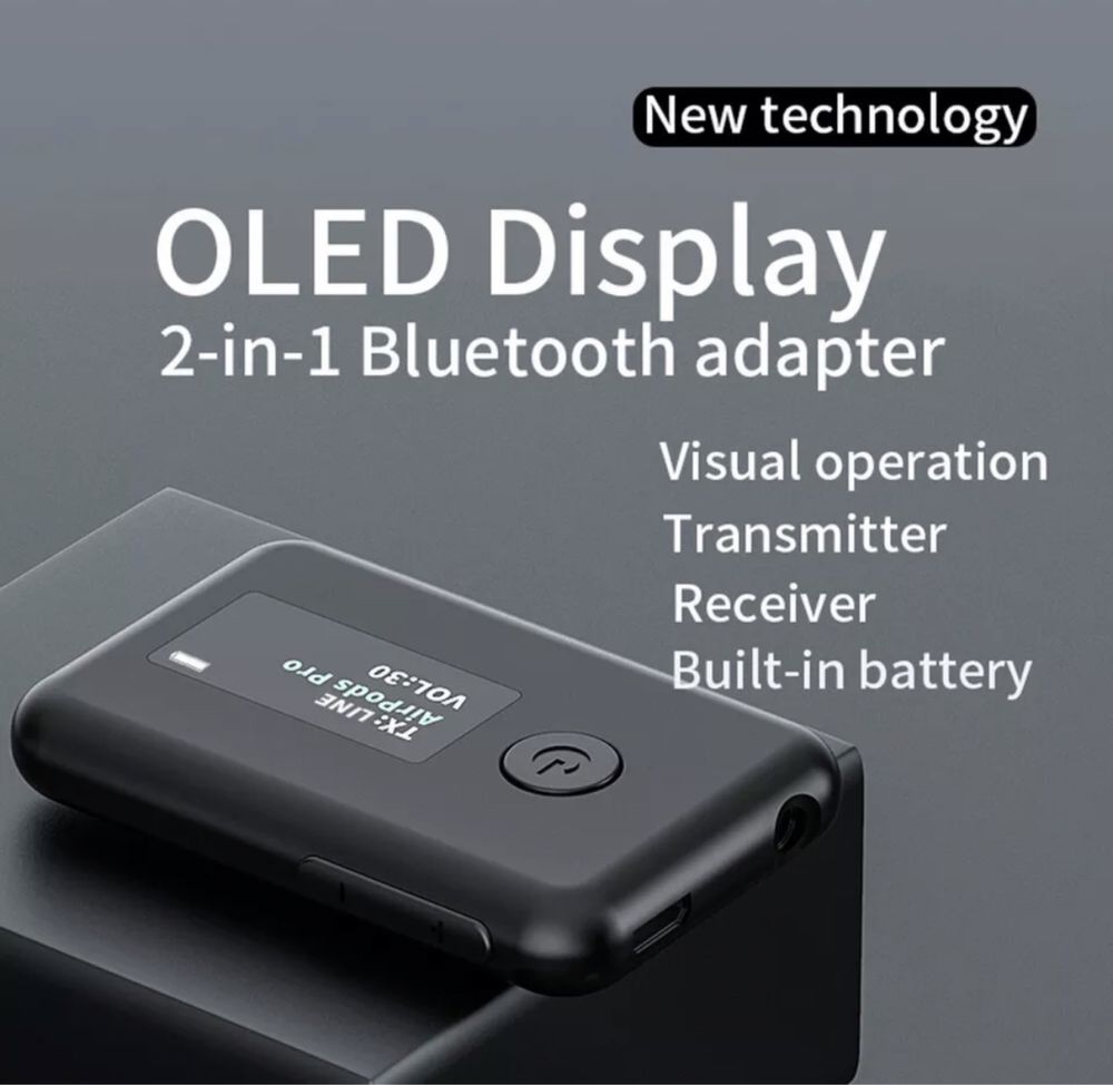 Adaptor Bluetooth 5.0 cu Display OLED Model NOU 2 in 1