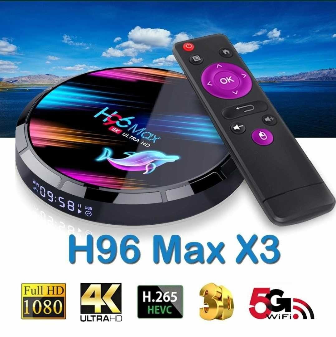 SmartBox H96MAX X3 4/32GB.Youtube+Кanallar Бепул+Кинолар чексиз.bux