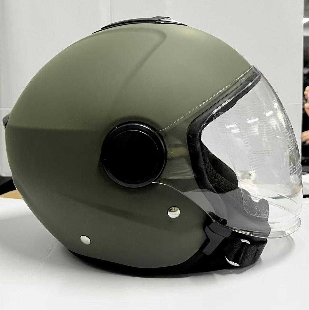 Cască moto/scuter/ATV Open Face cu ochelari ECE 22.06 Verde, L, PES