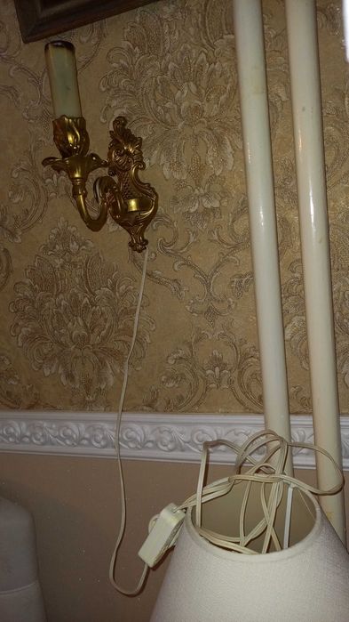 Бароков ретро аплик за стена от месинг