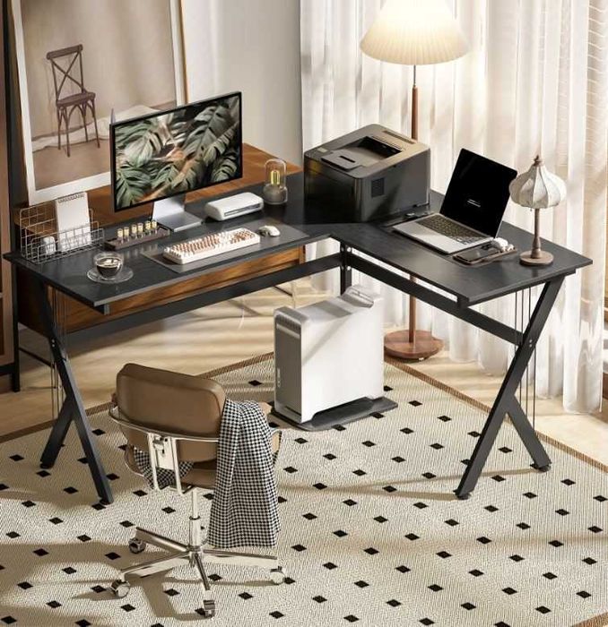Birou computer in L, colt, design super, 50% mai ieftin