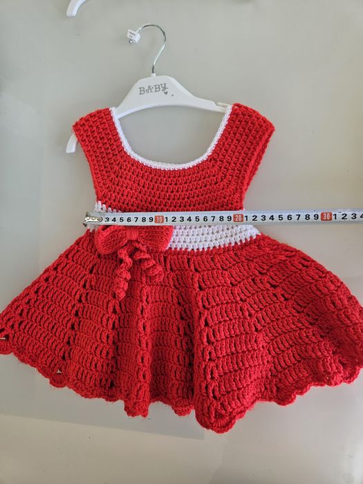 Плетена бебешка рокля 6м