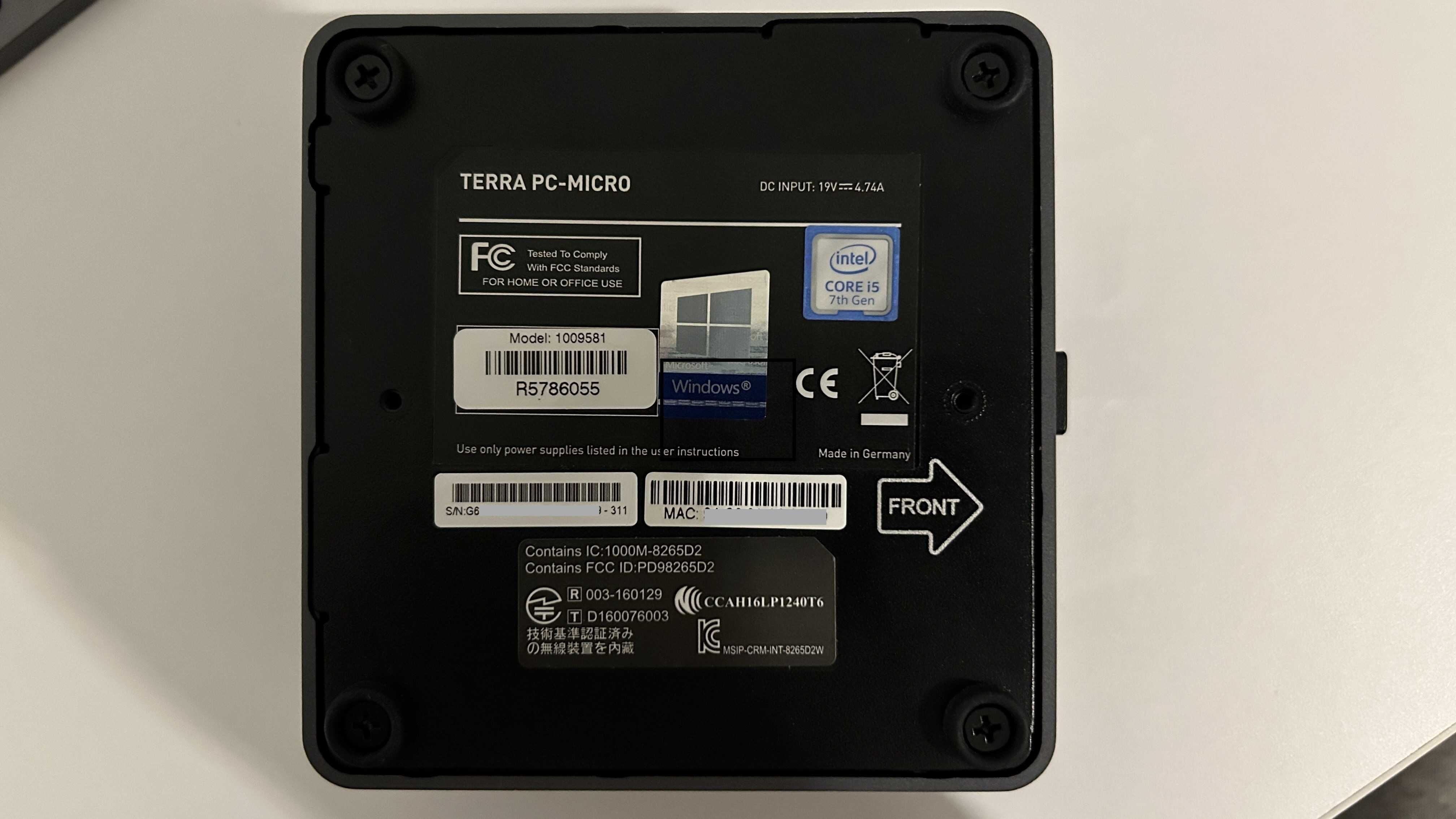 Intel NUC7i5BNB i5 - Terra PC-Micro 6000 Thunderbolt - Licenta Windows