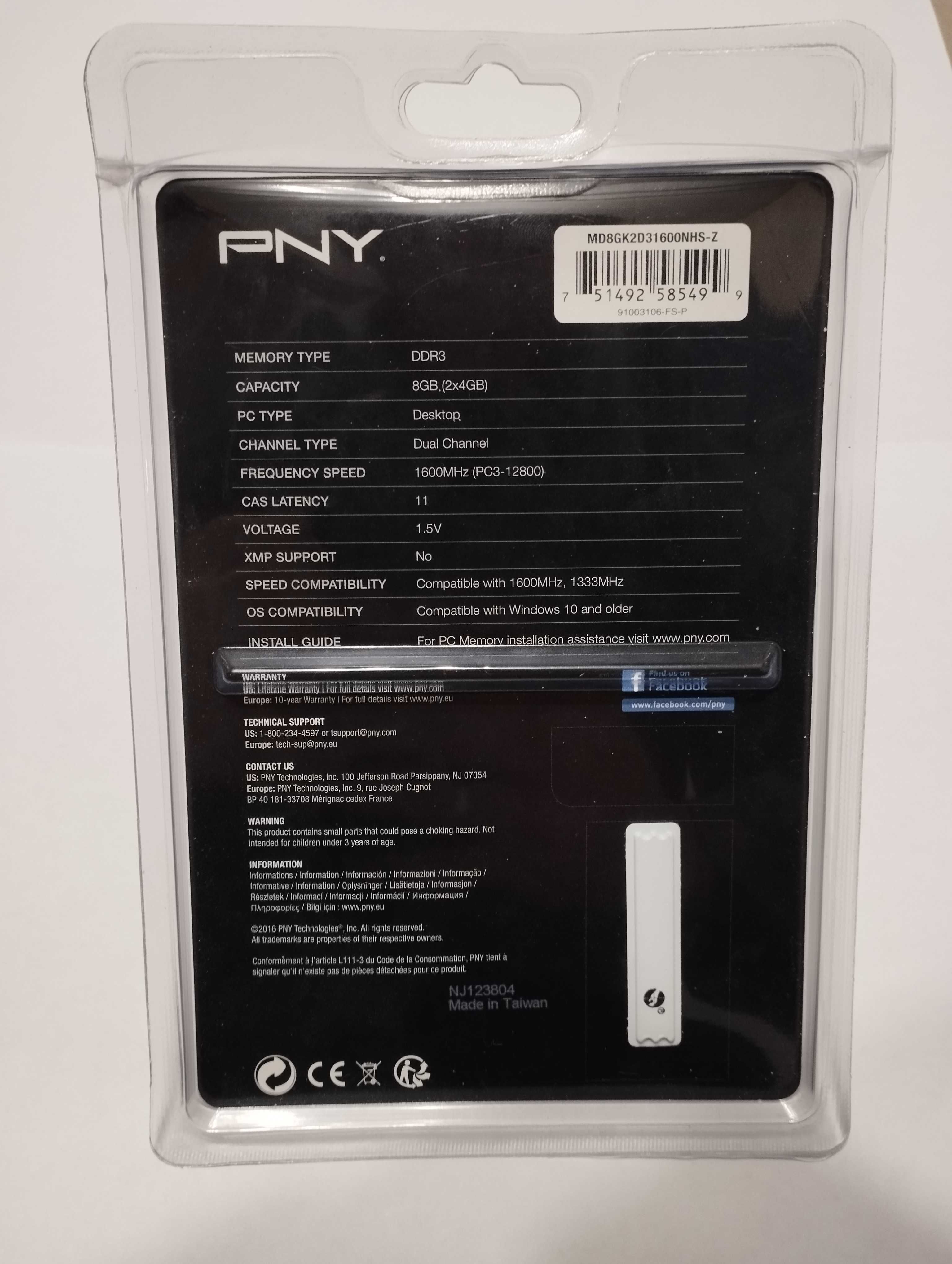 RAM PNY (2x4) = 8 GB original