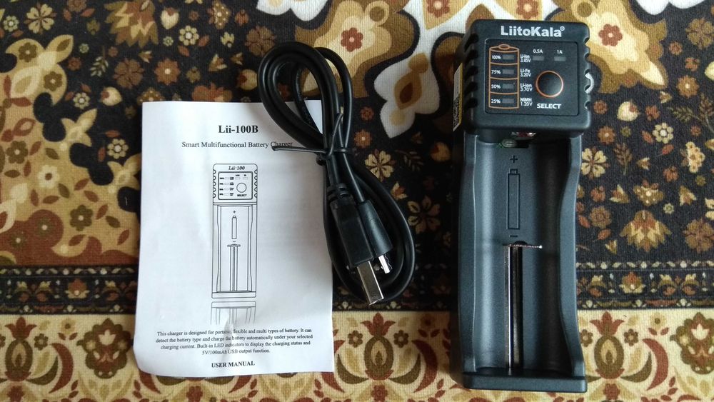 Зарядное устройство Liitokala Lii-100B Аккумулятор 18650