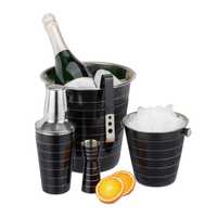 Set pentru bauturi si cocktailuri, 5 bucati, inox, shaker, frapiera