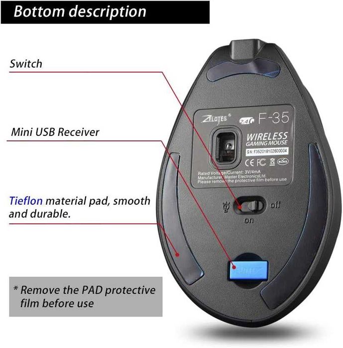 Безжична оптична мишка zelotes