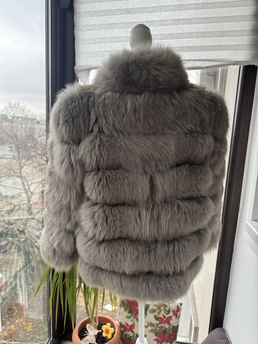 Haina din blana naturala de vulpe argintie marimea 38