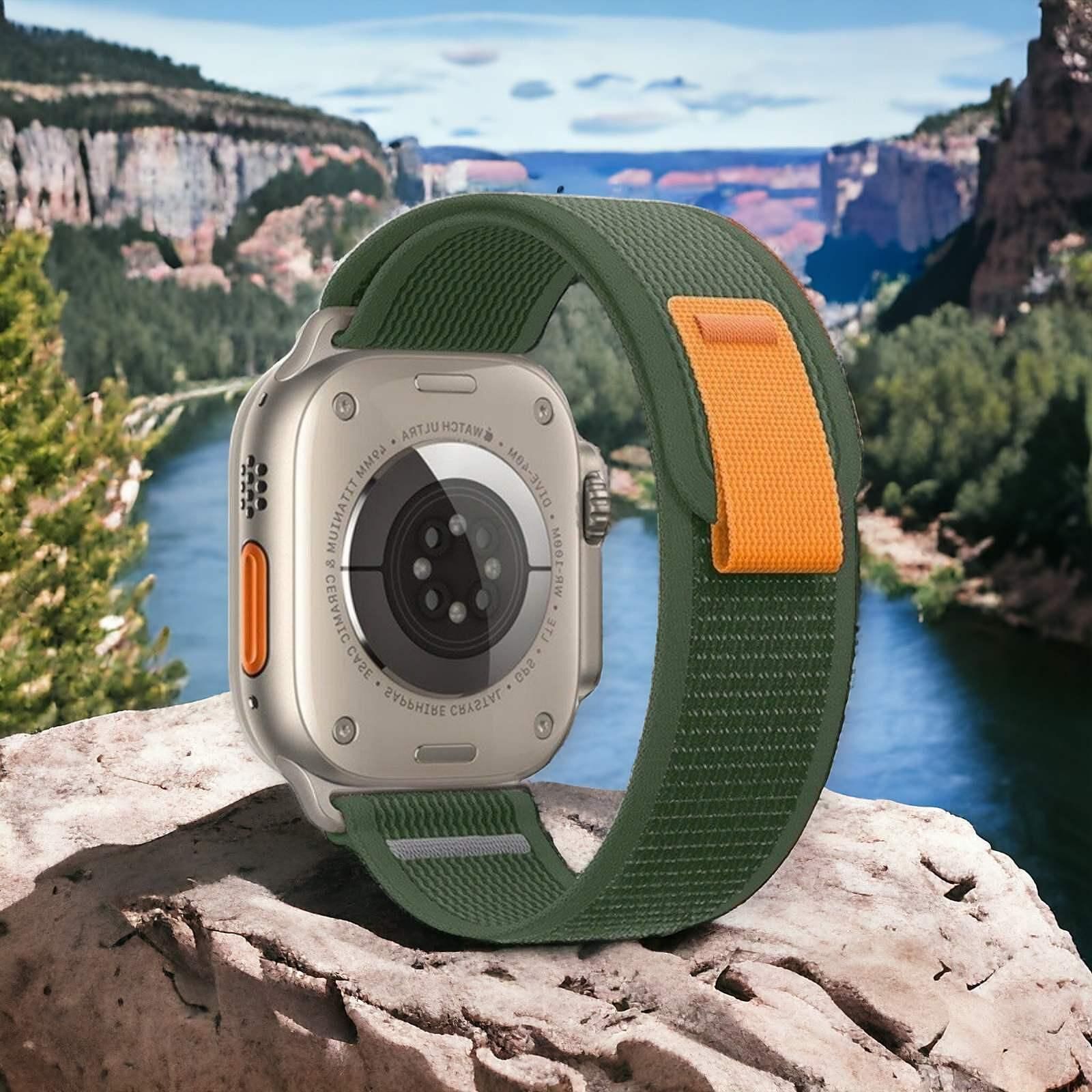 Каишка techvibe nylon за apple watch ultra 1/2 49mm green/orange