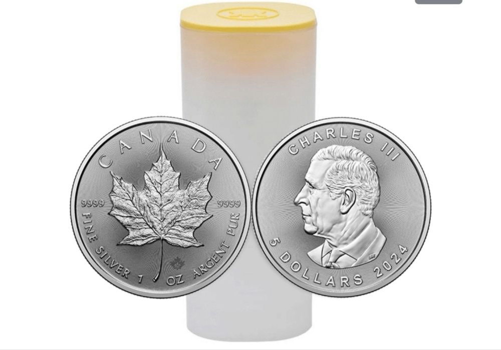 Сребърна монета  1 унция канадски ленов лист