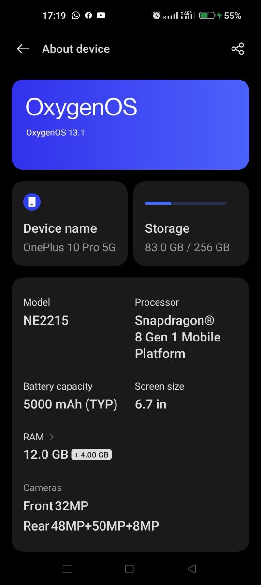 OnePlus 10 Pro 12GB Ram 256 GB