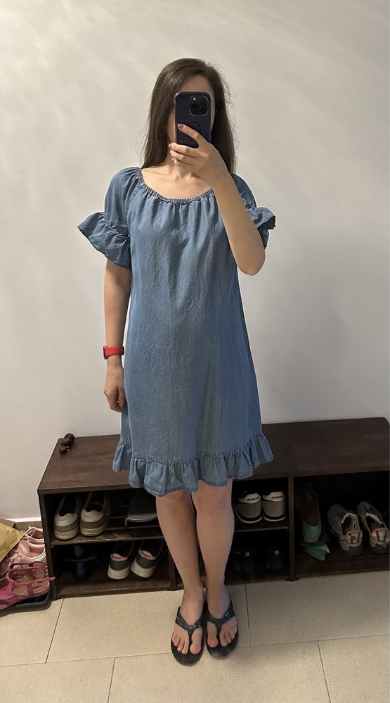 Rochie maternitate/gravide Prenatal maneci scurte, lyocell marimea S/M