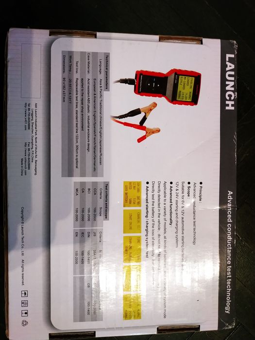 Tester Baterii, Eletromotor, Auto, model profesional Launch Bst460