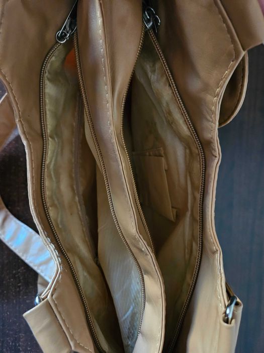 Geantă damă casual din piele ecologică taupe