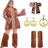 Дамски хипи костюм 6 части. Дамска рокля в стил 70-те Хипи