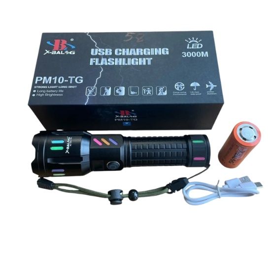 LED тактически алуминиев фенер X-BAL G BL-G62TG – 20см.