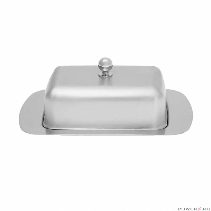 Untiera din inox, cu capac, 19x12,5x1cm, cutie pentru unt, Kinghoff