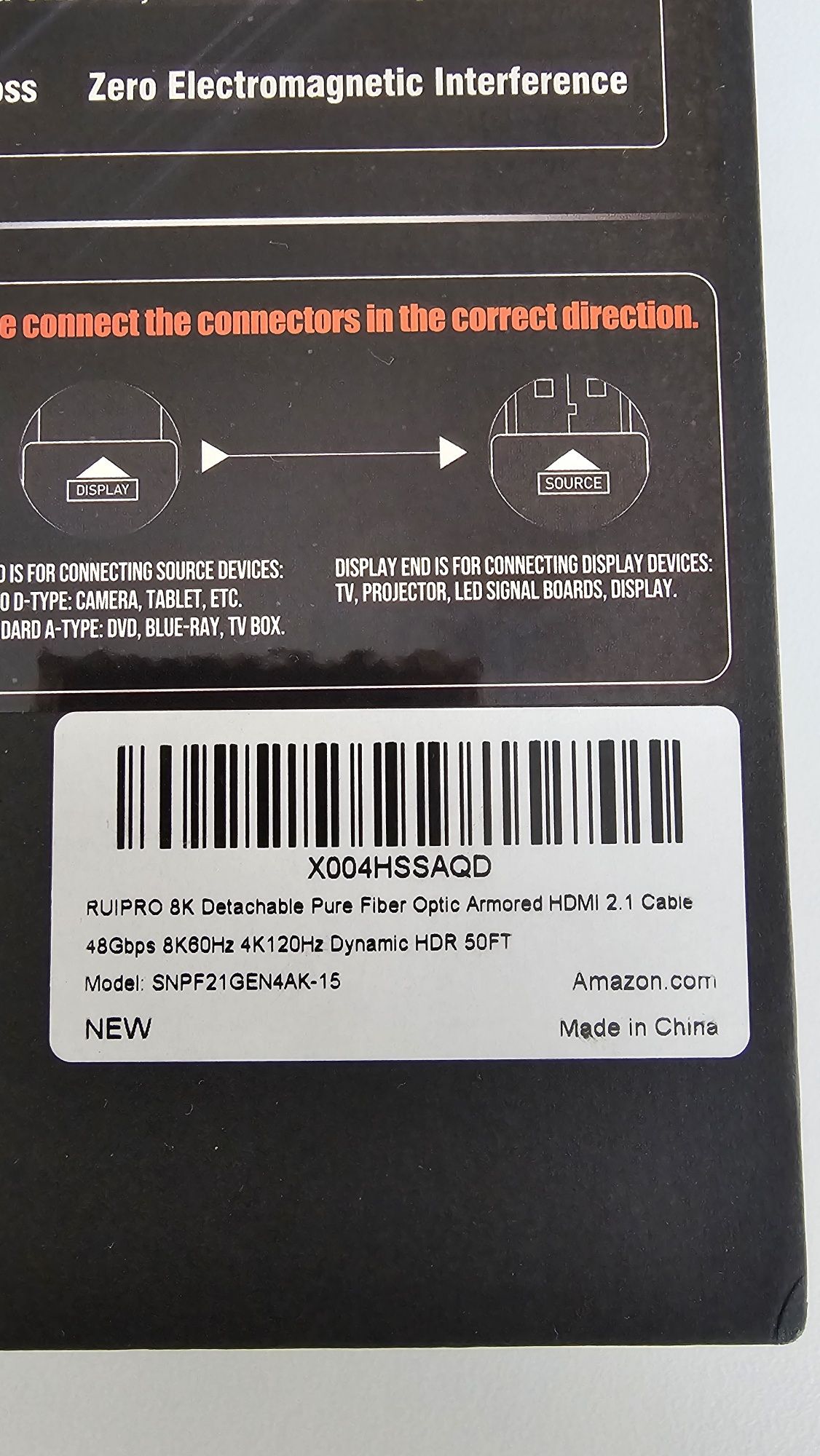 Cablu HDMI 8K/4K Ruipro full optic eARC capete detasabile 15M NOU